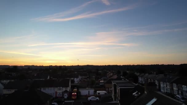 Beautiful Fast Moving Dramatic Clouds England Drone High Angle Footage — Video