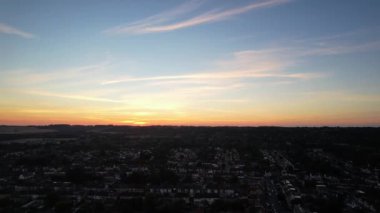 Beautiful Fast Moving Dramatic Clouds over England, Drone's High Angle Footage