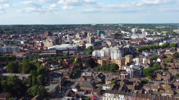 Krásné Vysokoúhlé Záběry Budov Central Luton Town England — Stock video