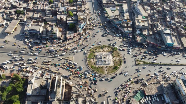 High Angle Aerial View Sheikhupura City Punjab Pakistan Drone Footage — стокове фото