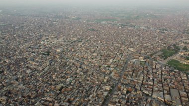 Gujranwala, Pakistan 'ın Cinnah şehrinin hava görüntüsü