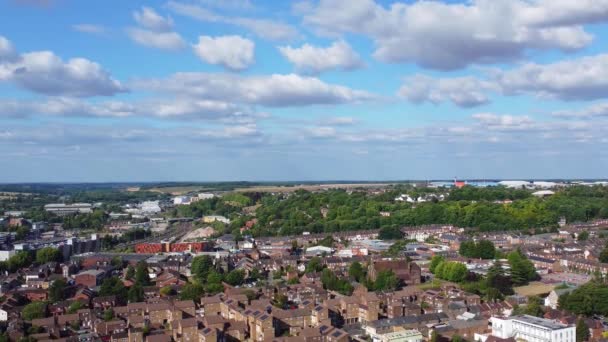 Krásné Vysokoúhlé Záběry Budov Central Luton Town England — Stock video