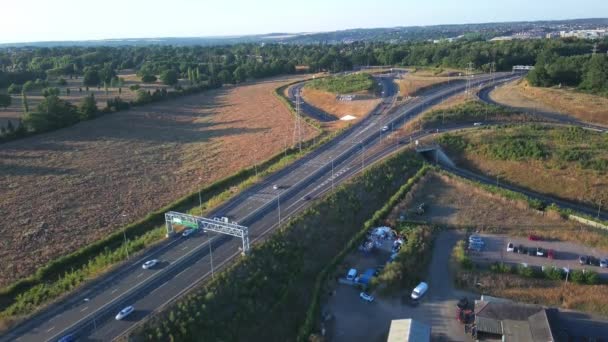High Angle View Luton Airport Junction Interchange Motorways J10 Luton — Video