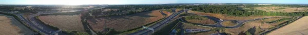 High Angle View Luton Airport Junction Interchange Motorways J10 Сайті — стокове фото