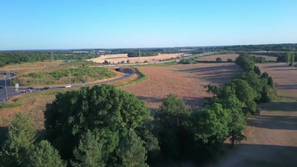 High Angle View Luton Airport Junction Interchange Motorways J10 Luton — Stock video