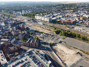 Luton Şehir Merkezi Yüksek Açılı Görünümü