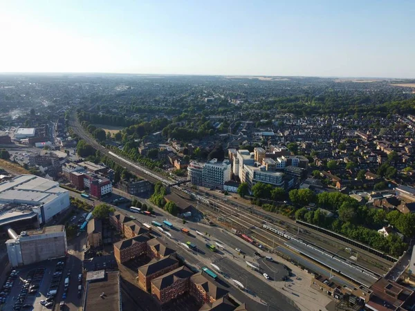 High Angle View Luton City Centre Buildings Town Situated River — Foto de Stock
