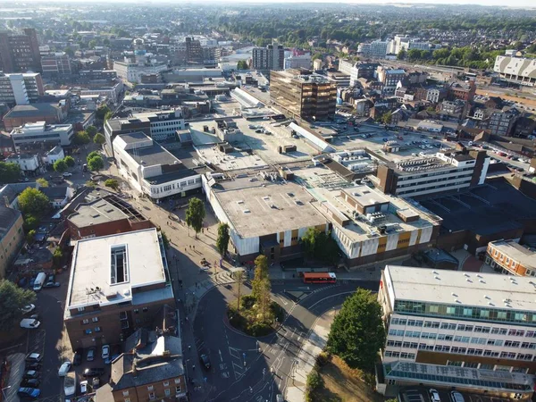 High Angle View Luton City Centre Buildings Town Situated River — Stockfoto