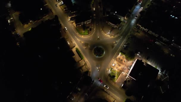 Gyönyörű Légi Kilátás Luton Város Anglia Éjjel Nagy Látószögű Felvétel — Stock videók