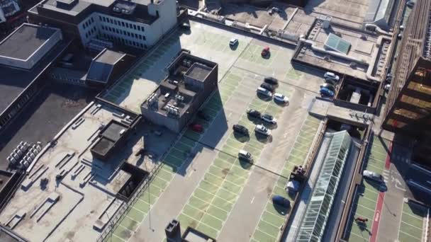 High Angle View Luton City Centre Buildings Drone Footage British — Vídeo de Stock