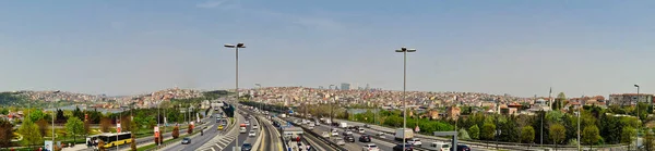 Beautiful View Istanbul City Turkey Motorways Bridge Bosphorus Strait Bosporus — Stok fotoğraf