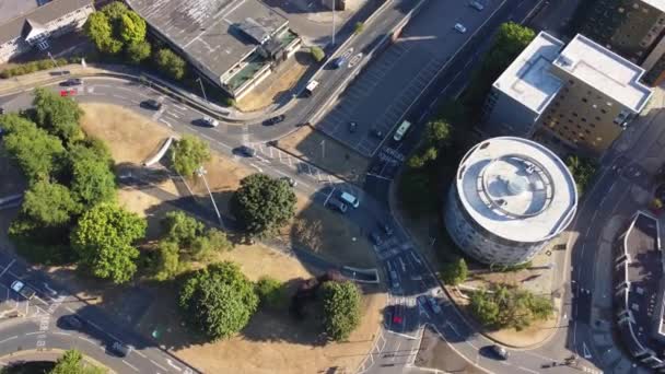 High Angle View Luton City Centre Buildings Drone Footage British — стокове відео