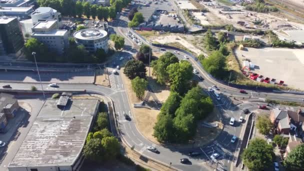 High Angle View Luton City Centre Épületek Drone Footage Felett — Stock videók