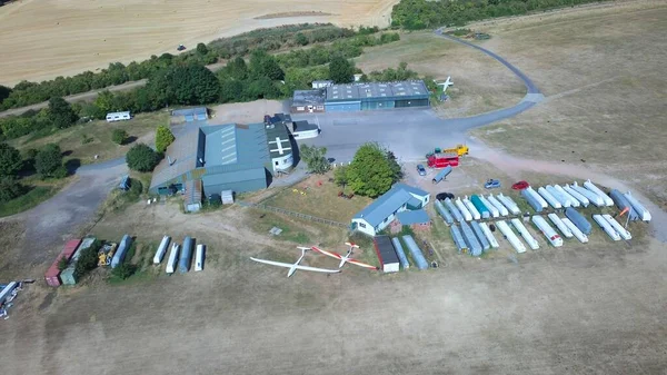 Air Glider Planes Parkerade Ett Fält Dunstable Downs England — Stockfoto