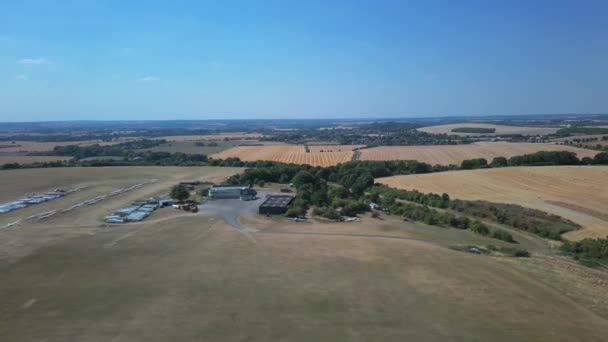 England Bedfordshire 13Th August 2022 Luchtfoto Van Glider Airport Het — Stockvideo