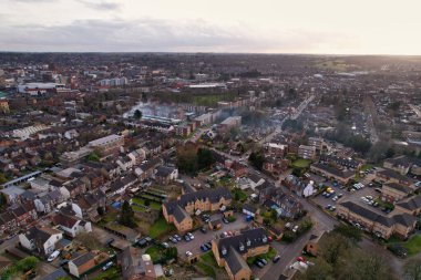 Beautiful aerial view of Wardown park and Luton Town of England