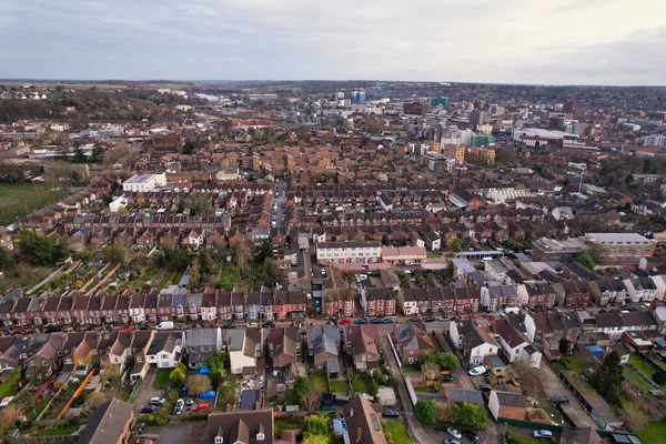 Beautiful aerial view of Wardown park and Luton Town of England