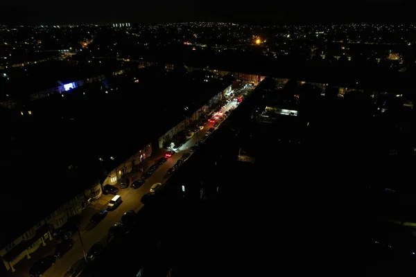 Beautiful Aerial View British Town Night Live Fireworks Asians Wedding — Zdjęcie stockowe