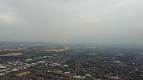 Beautiful High Angle View British City Dramatic Cloudy Day Luton — Stock Video