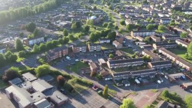 Büyük Britanya 'daki Kuzey Luton City Konut ve Evleri' nin havadan görünüşü