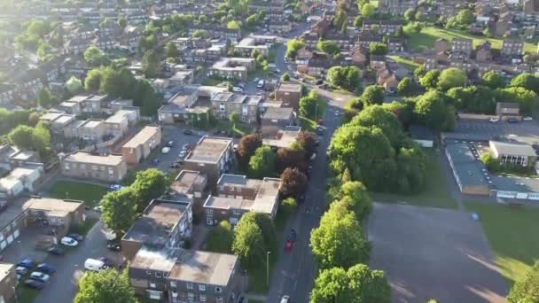Flygfoto Över North Luton City Bostäder Byggnader Och Hus Storbritannien — Stockvideo