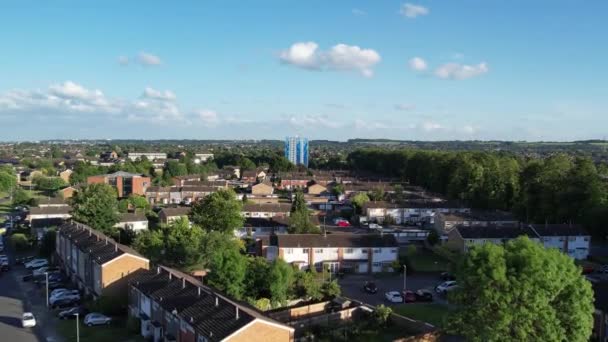 Aerial View North Luton City Residential Buildings Houses Great Britain — Stock Video