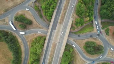 Beautiful Aerial View of Caldecotte Lake and Surroundings of Milton Keynes City of England UK, Drone's High Angle Footage, Sunrise, Morning Time