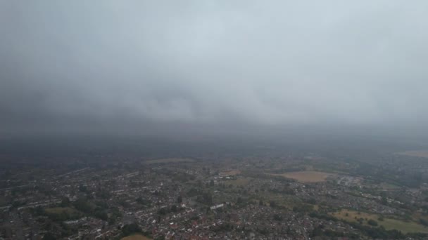 Fast Moving Rain Clouds British Town — Stock video