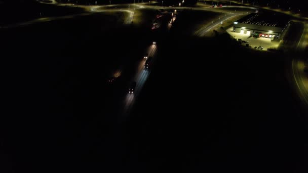 Illuminated Roads Traffic British City Night — стокове відео