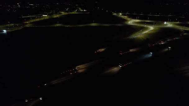 Illuminated Roads Traffic British City Night — стокове відео