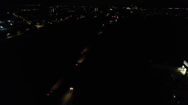 Illuminated Roads Traffic British City Night — Wideo stockowe