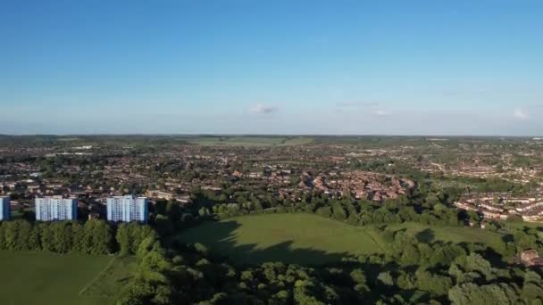 Filmagem Aérea Cidade Britânica Luton Inglaterra Perto Estação Ferroviária Leagrave — Vídeo de Stock