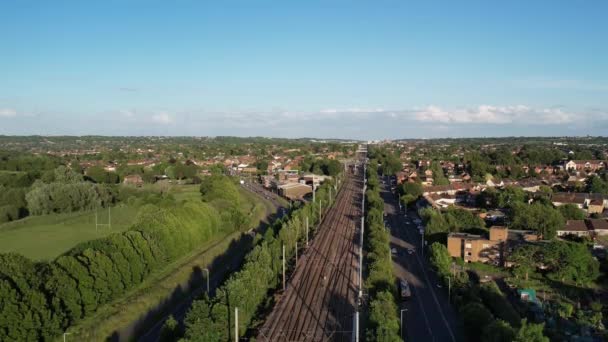 Aerial Footage British City Luton England Close Leagrave Railway Station — Stockvideo
