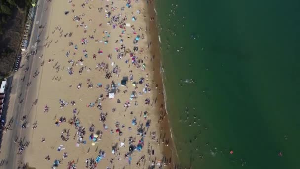 Beautiful Aerial View Sea View Sandy Beach Bournemouth City England — Stok video