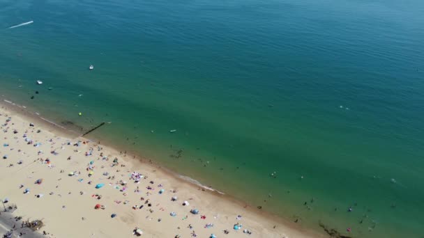 Beautiful Aerial View Sea View Sandy Beach Bournemouth City England — Vídeo de Stock