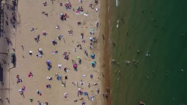 Beautiful Aerial View Sea View Sandy Beach Bournemouth City England — Stok video