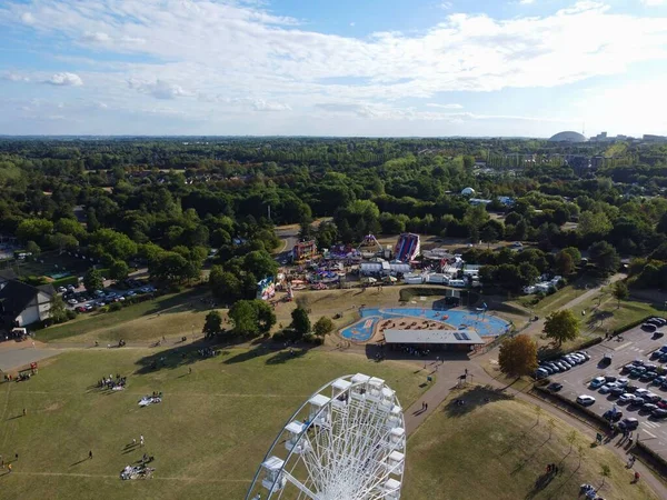 England 21St August 2022 Ferris Wheel Rides Willen Lake Public — Stock Photo, Image