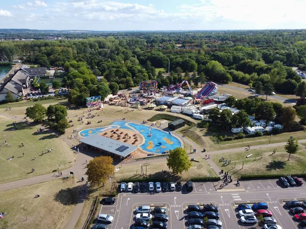 High Angle Footage Willen Lake Water Sports Public Park England — Stock Photo, Image