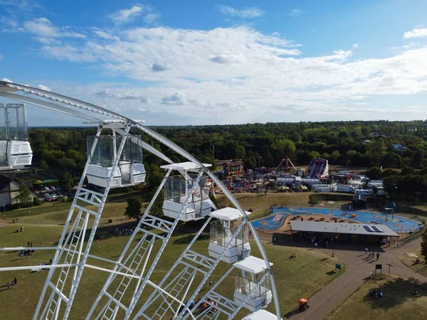 High Angle Footage Willen Lake Water Sports Public Park England — 스톡 사진