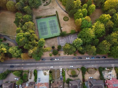 Luton England Halk Parkı 'nda Yüksek Açılı Eğlence Fuarı Manzarası