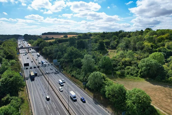 Beautiful Aerial View of British City on a Sunny Day