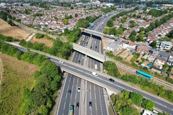 Beautiful Aerial View British City Sunny Day — 图库照片