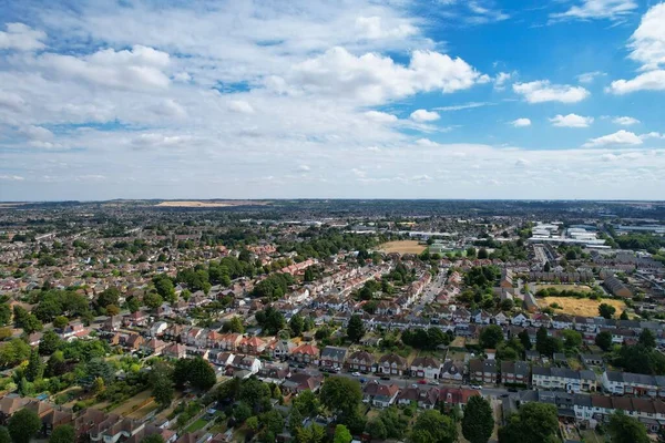 Beautiful Aerial View British City Sunny Day — Zdjęcie stockowe