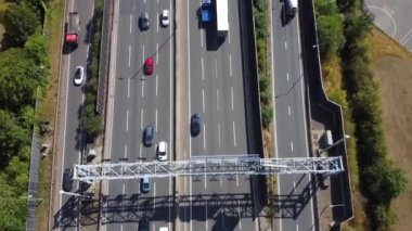 High Angle Footage of British Motorways with Traffic, Drone's Footage