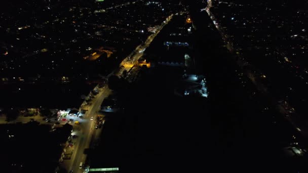 Night Aerial Footage Luton City England Drone Night Flight Luton — Vídeos de Stock