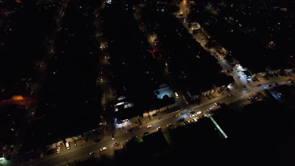 Night Aerial Footage Luton City England Drone Night Flight Luton — Stock videók