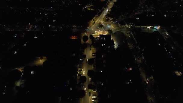 Night Aerial Footage Luton City England Drone Night Flight Luton — 비디오