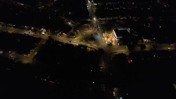 Night Aerial Footage Luton City England Drone Night Flight Luton — Stock videók