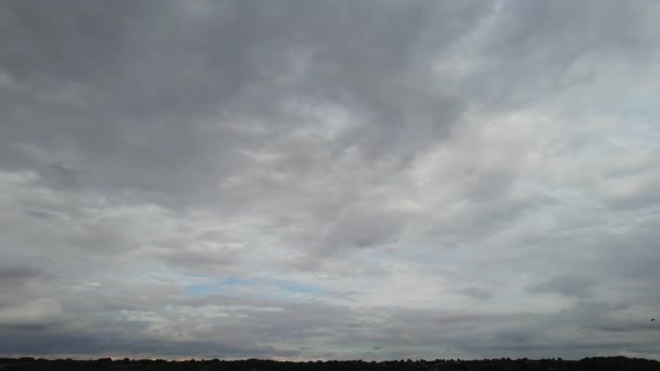 Most Beautiful Aerial View Clouds Morning Dramatically Fast Moving Clouds — Stok Video