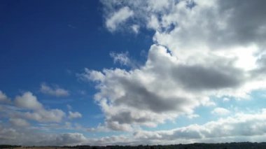 Most Beautiful Aerial View of Above the Clouds in the Morning. dramatically fast moving clouds